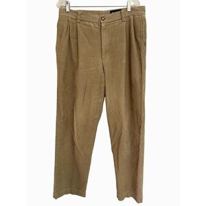 Eddie Bauer Corduroy Pants Mens Trousers 34 x 32 Tan Camel Flat Front Outdoors